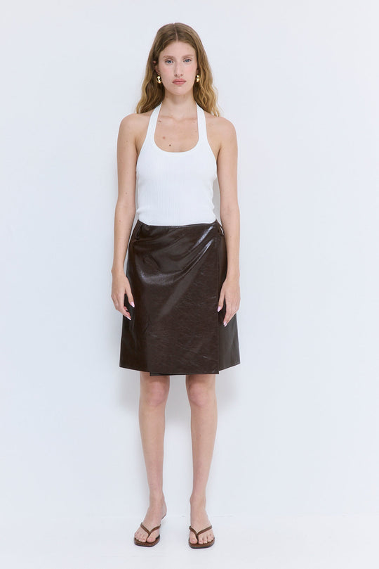 Ribbed Halter Neck Tank Top - Dé Rococo