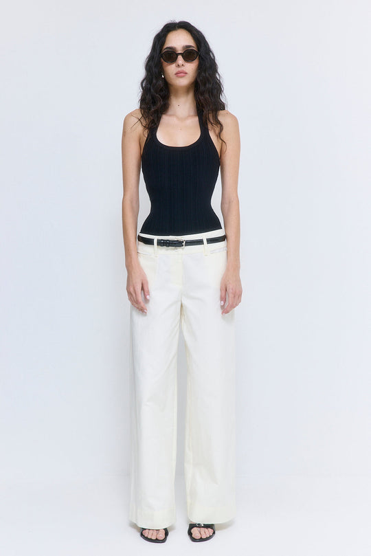 Ribbed Halter Neck Tank Top - Dé Rococo