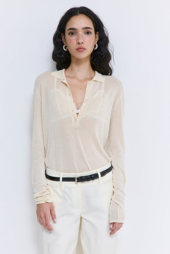 Sheer Polo Tee - Dé Rococo