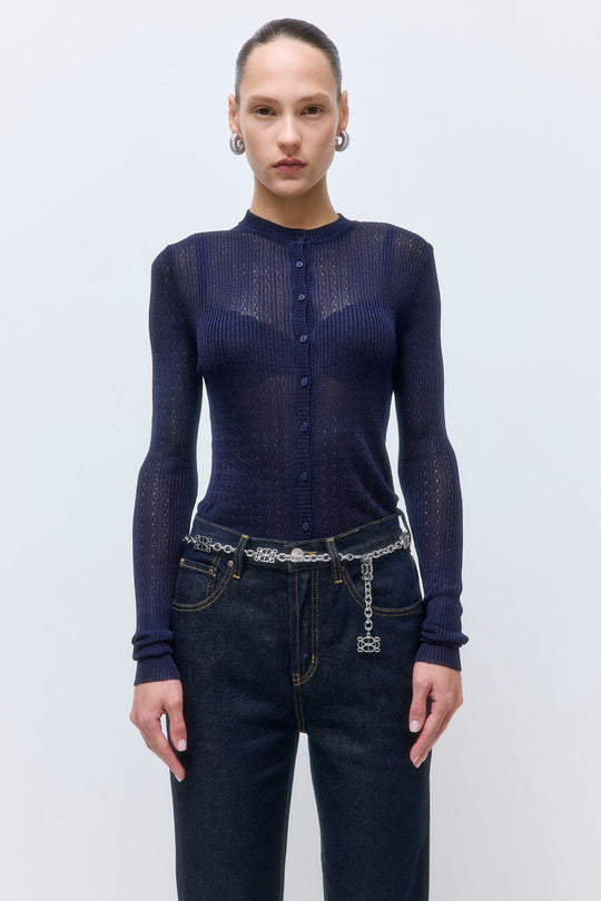 Semi Sheer Crochet Cardigan