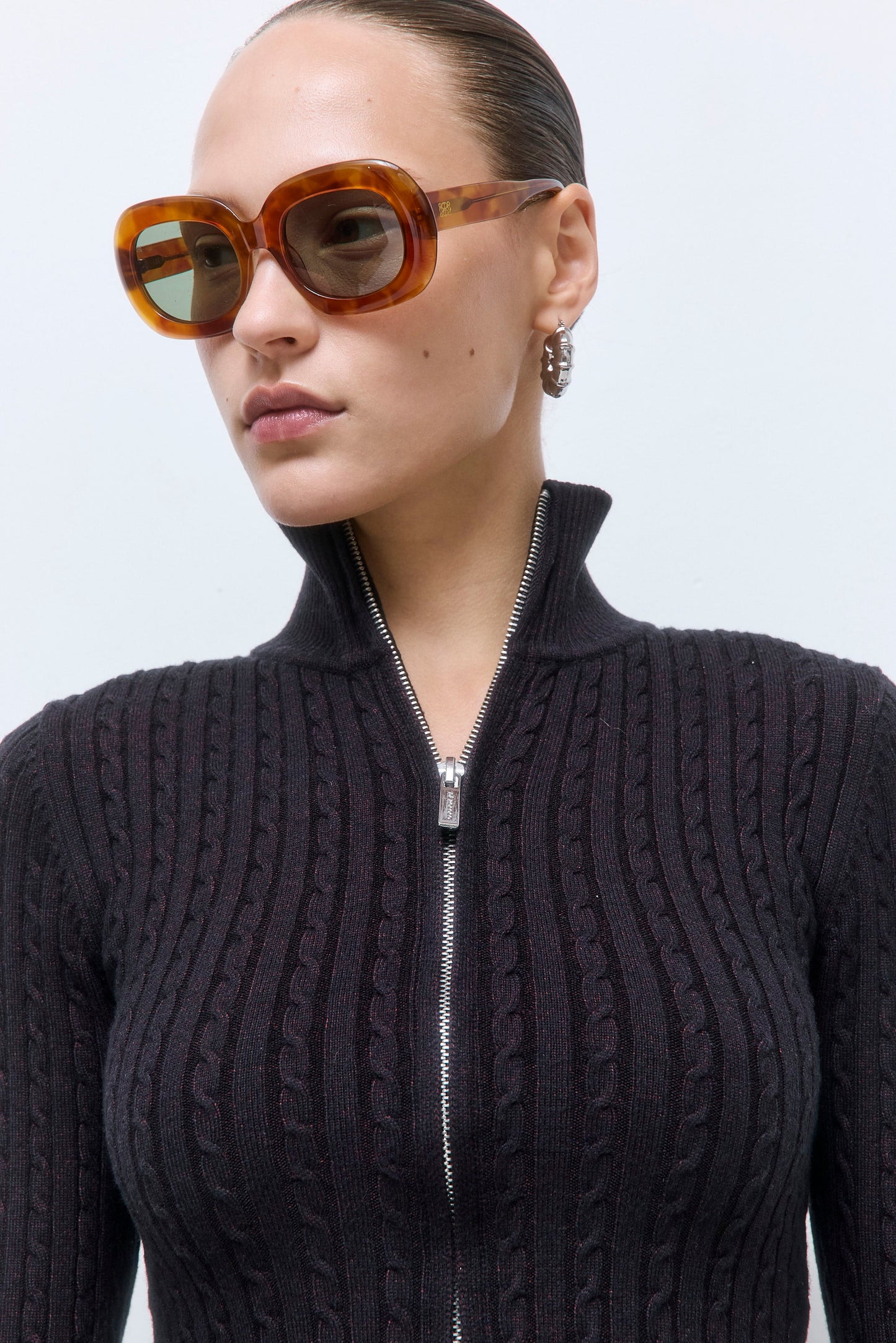 Fitted Cable Knit Cardigan