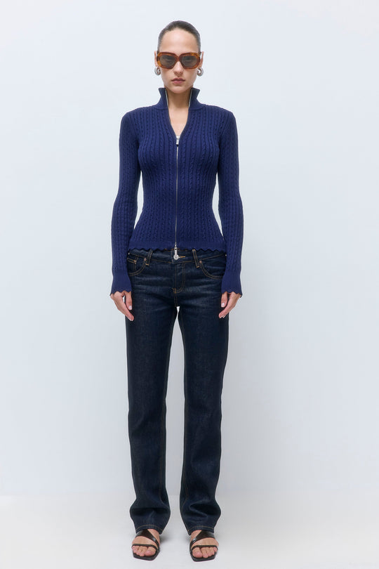 Fitted Cable Knit Cardigan - Dé Rococo