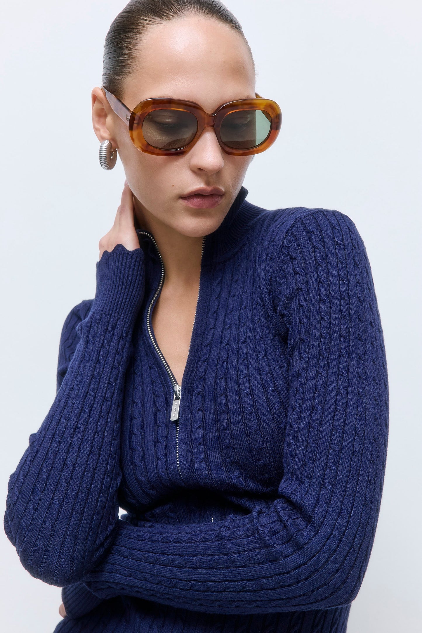 Fitted Cable Knit Cardigan