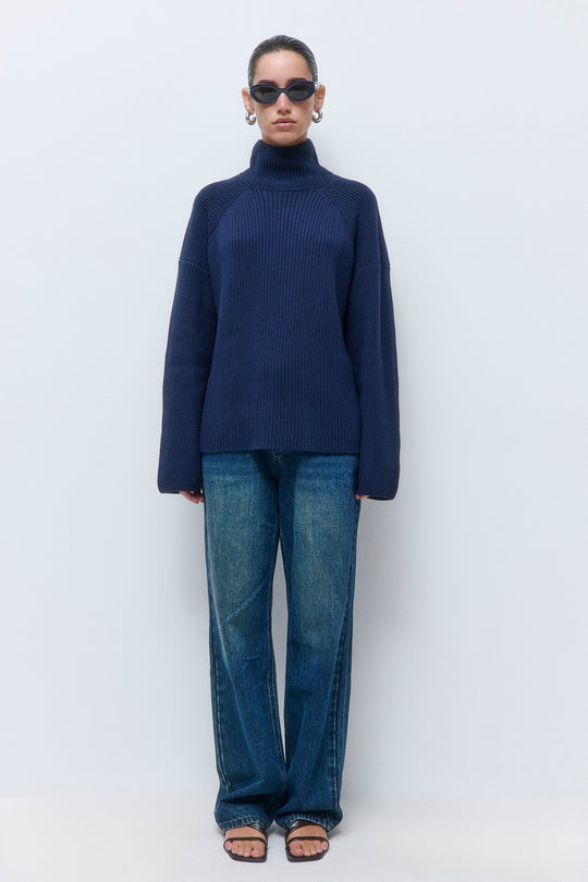 Ribbed Turtleneck Sweater - Dé Rococo
