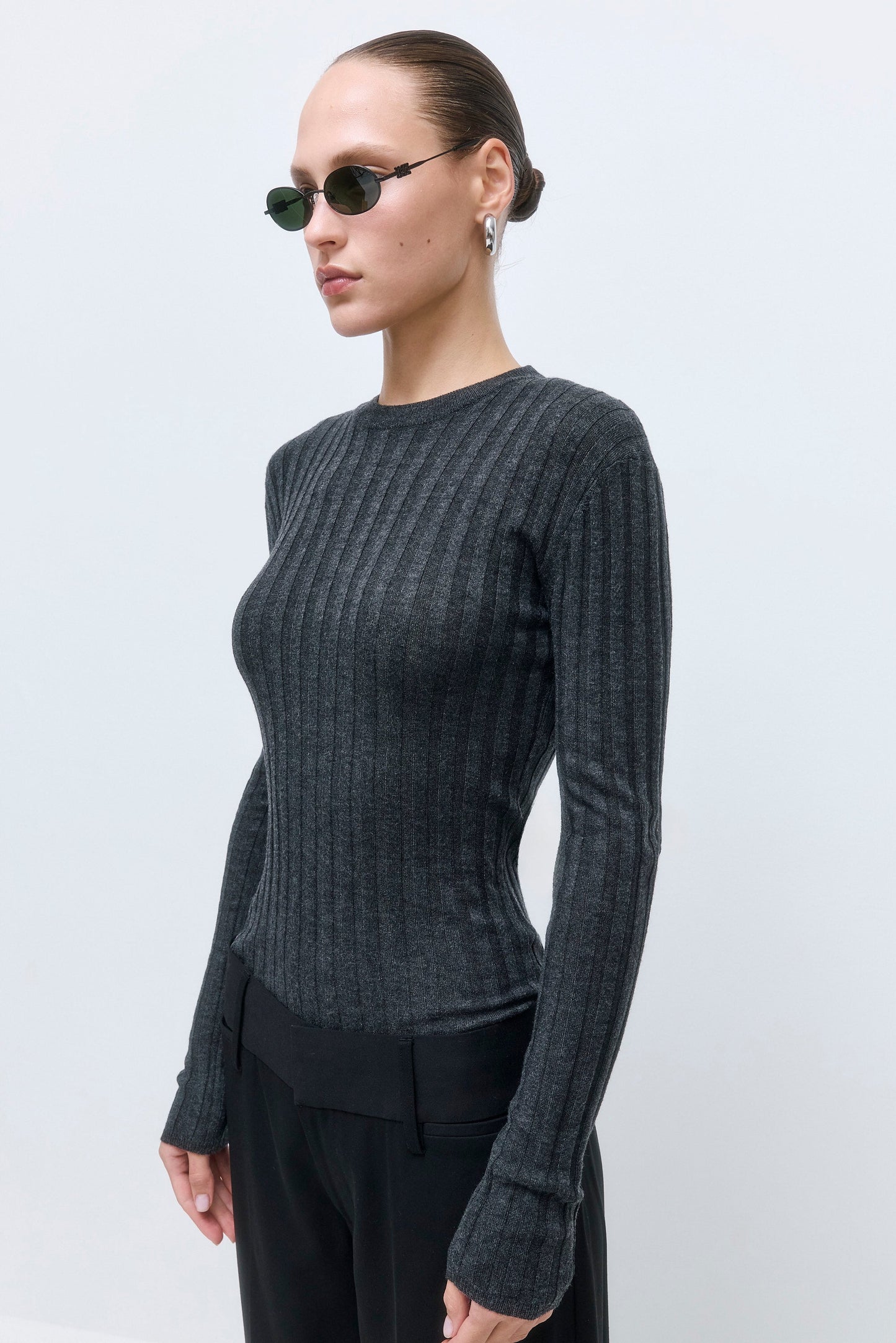 Soft Ribbed Crew Neck