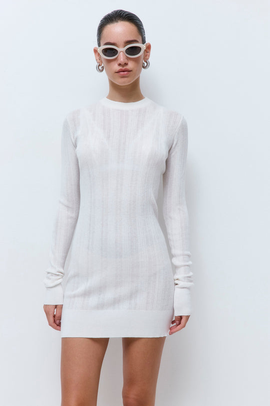 Ribbed Long Sleeve Mini Dress - Dé Rococo