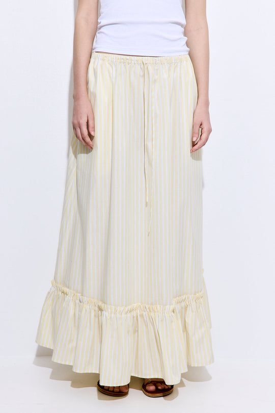 Ruffled Poplin Maxi Skirt - Dé Rococo