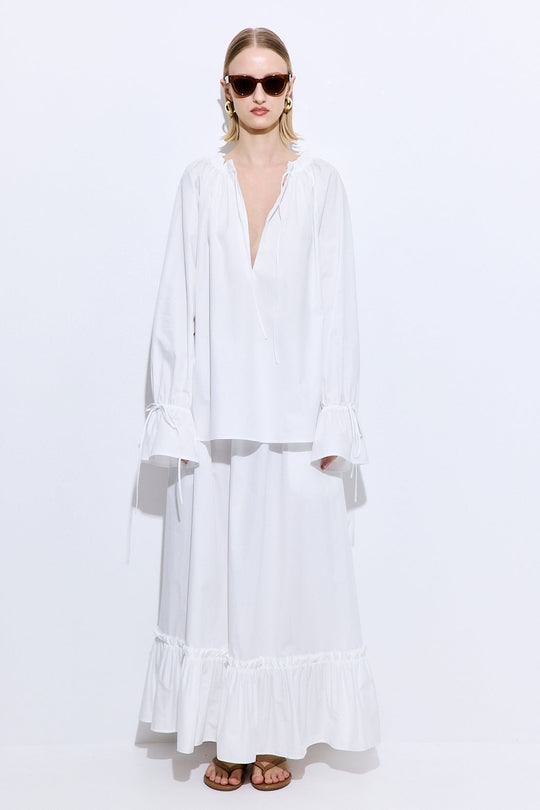 Ruffled Poplin Blouse