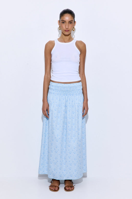 Shirred Waist Maxi Skirt - Dé Rococo