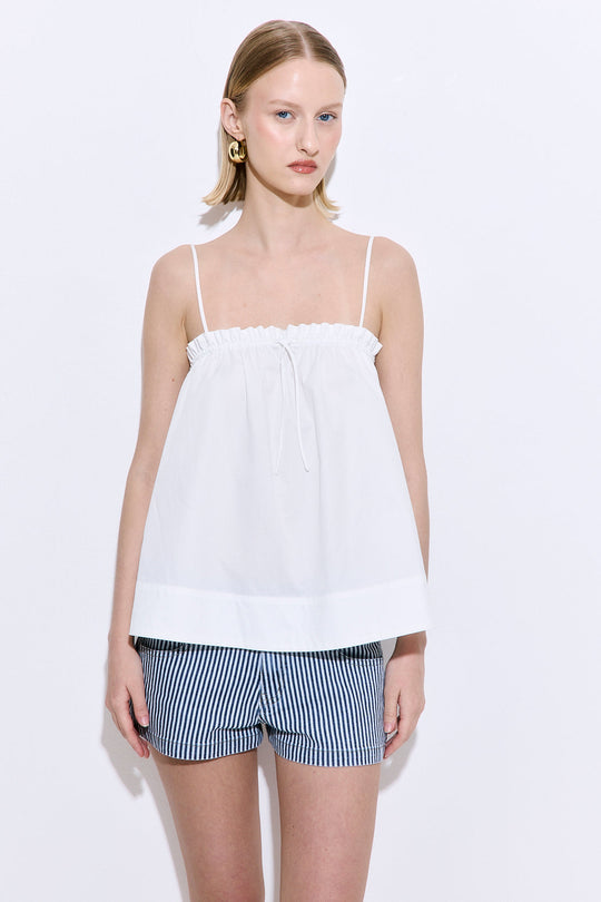 Ruffled Poplin Strappy Top - Dé Rococo