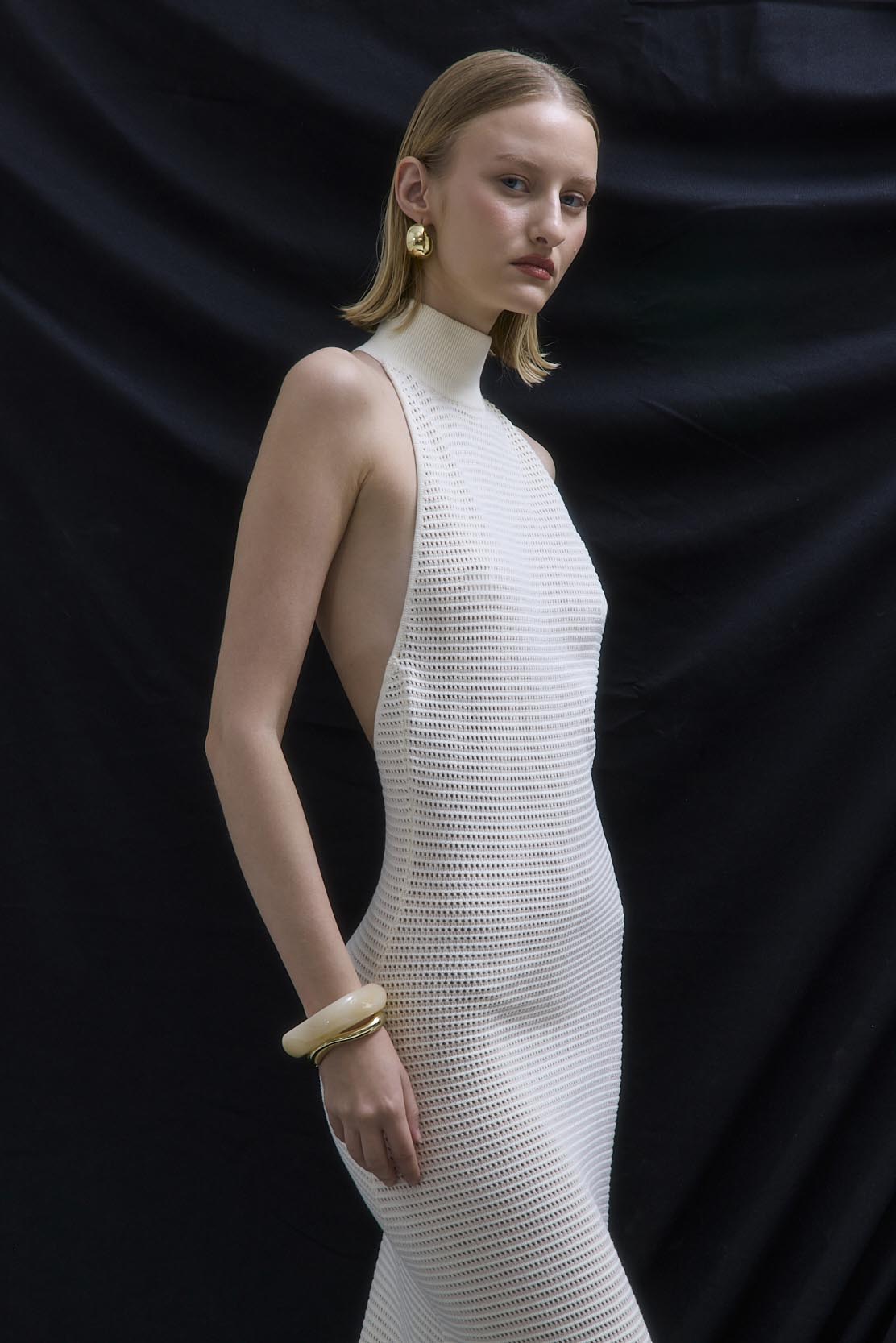 Crochet Turtle Neck Maxi Dress - Dé Rococo