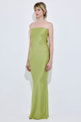 Satin Strapless Maxi Dress