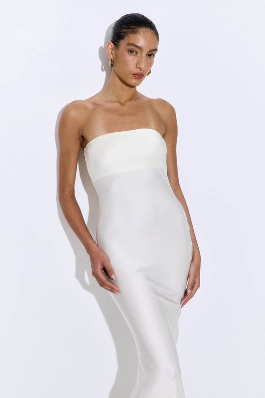 Satin Strapless Maxi Dress - Dé Rococo
