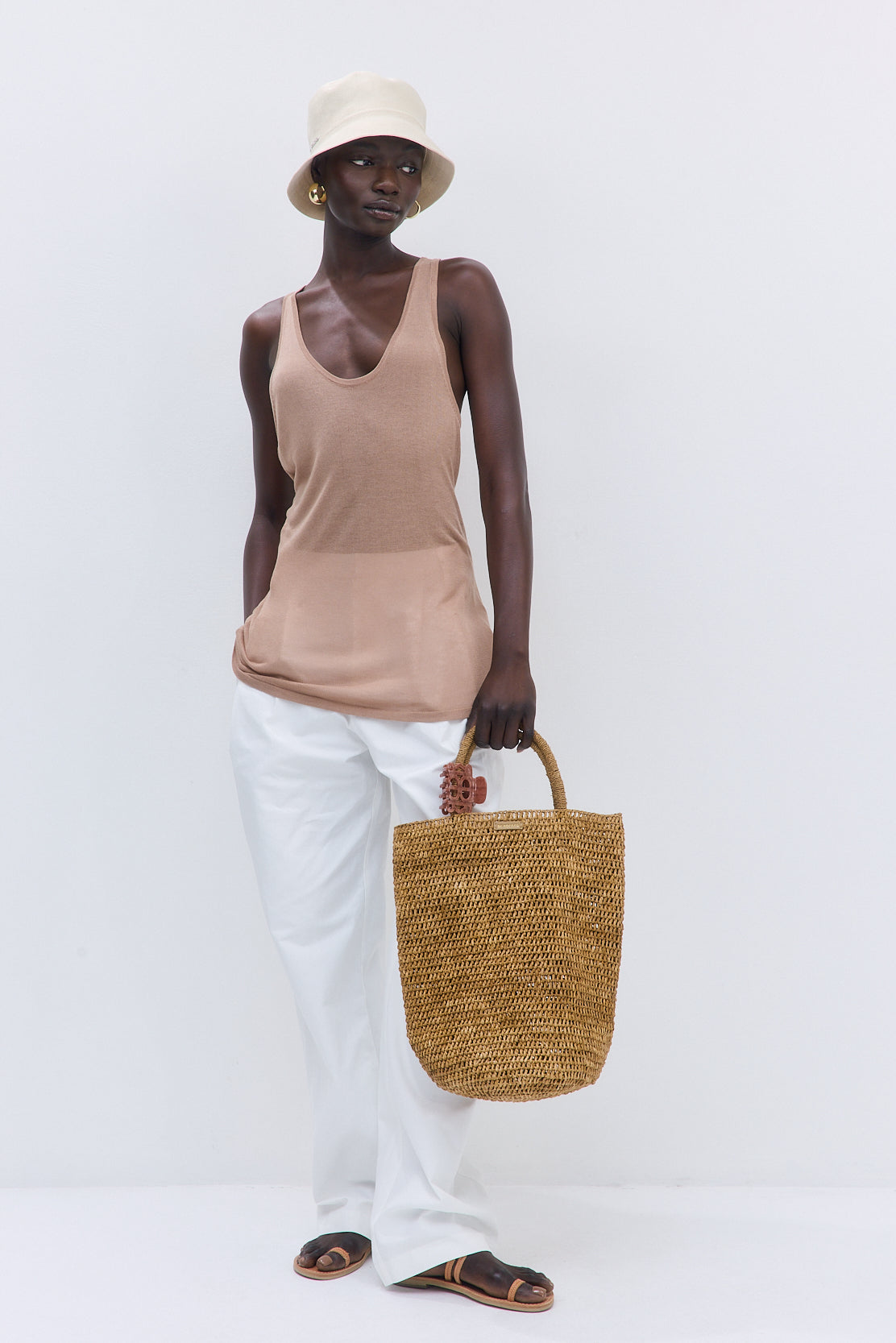 Semi Sheer Deep Scoop Tank - Dé Rococo