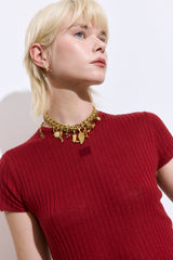 Sheer Ribbed Logo Top