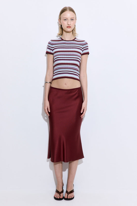 Satin Slip Midi Skirt - Dé Rococo