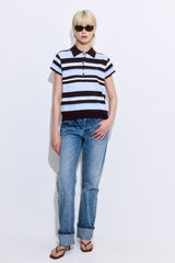 Short Sleeved Knitted Polo Shirt