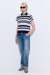 Short Sleeved Knitted Polo Shirt