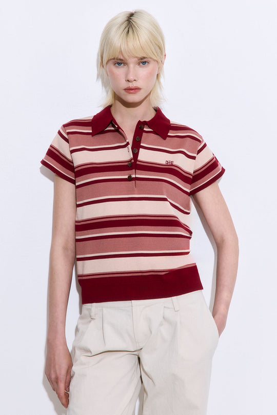 Short Sleeved Knitted Polo Shirt - Dé Rococo