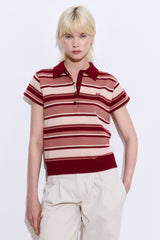 Short Sleeved Knitted Polo Shirt