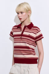 Short Sleeved Knitted Polo Shirt