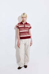 Short Sleeved Knitted Polo Shirt