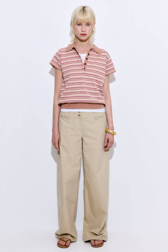 Short Sleeved Knitted Polo Shirt - Dé Rococo