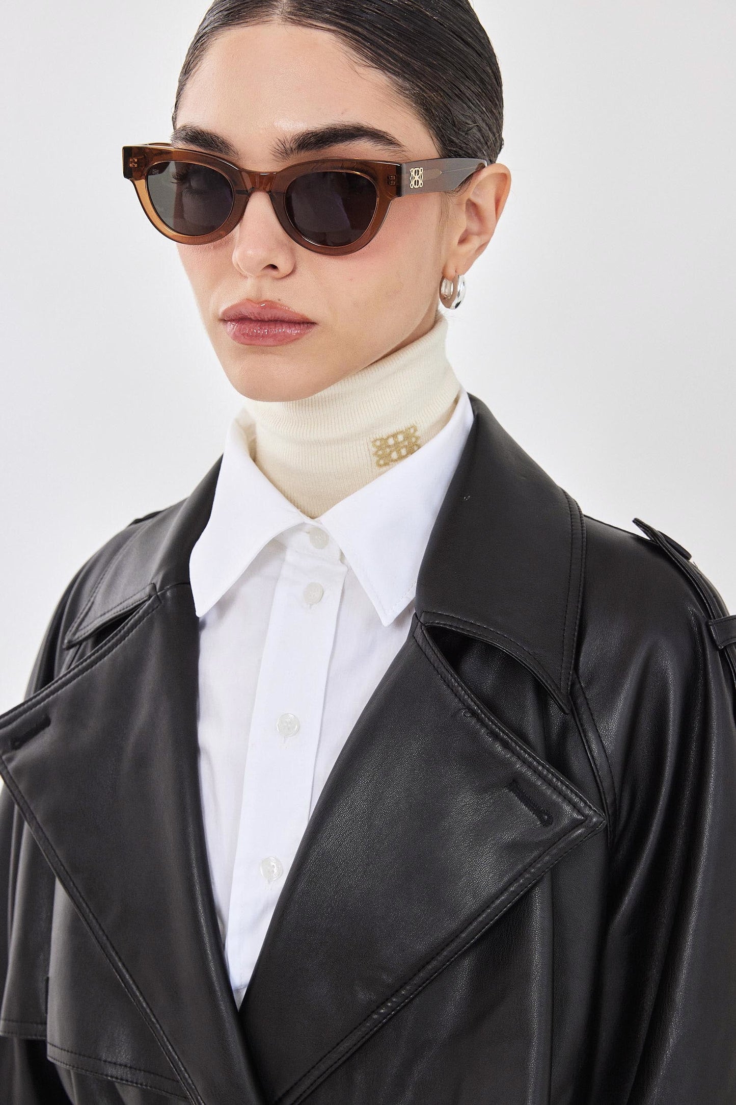 Vegan Leather Trench Coat - Dé Rococo