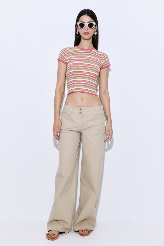 Ribbed Crew Neck Tee - Dé Rococo