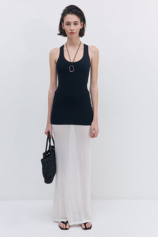 Tight Ribbed Long Tank Top - Dé Rococo