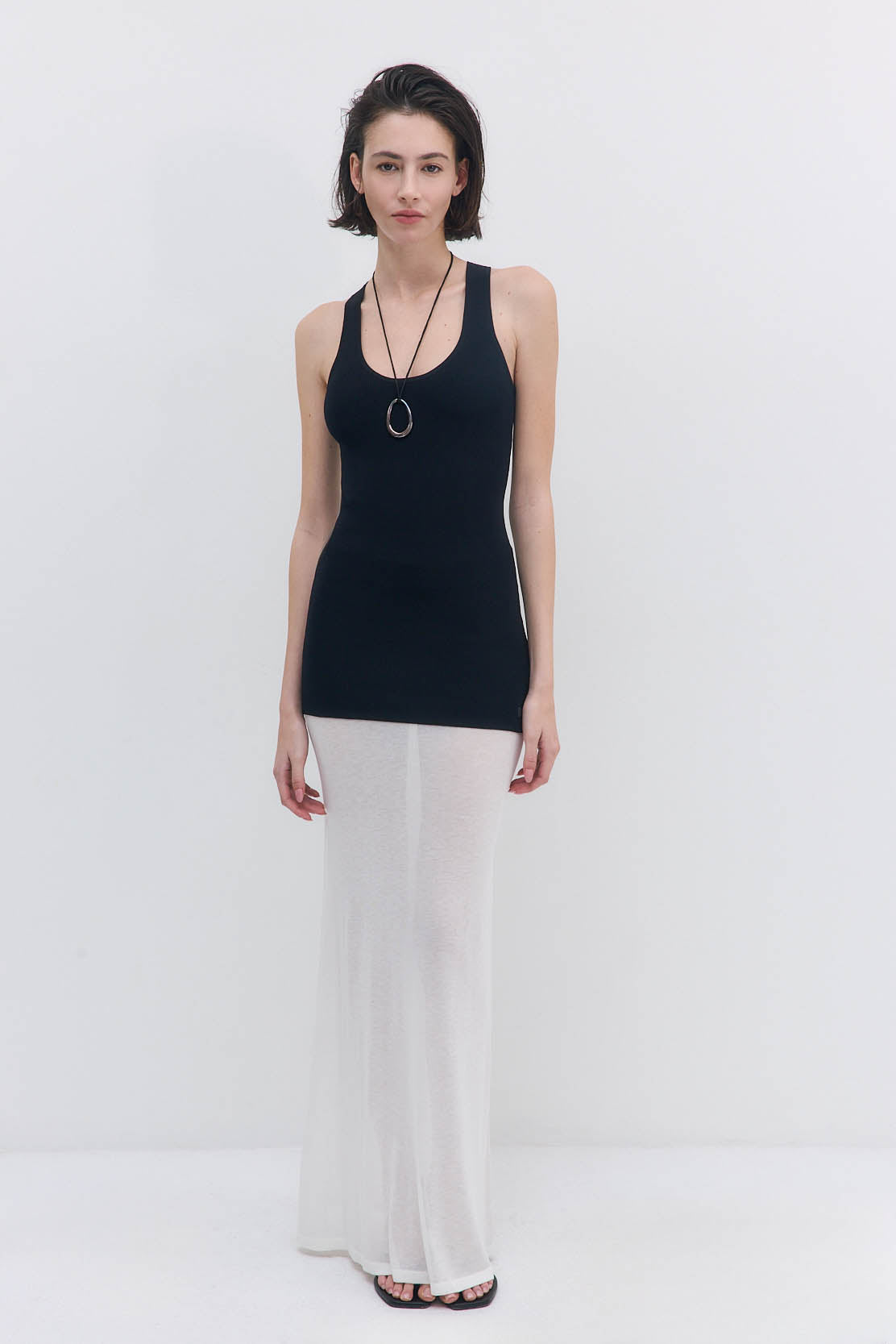 Tight Ribbed Long Tank Top - Dé Rococo