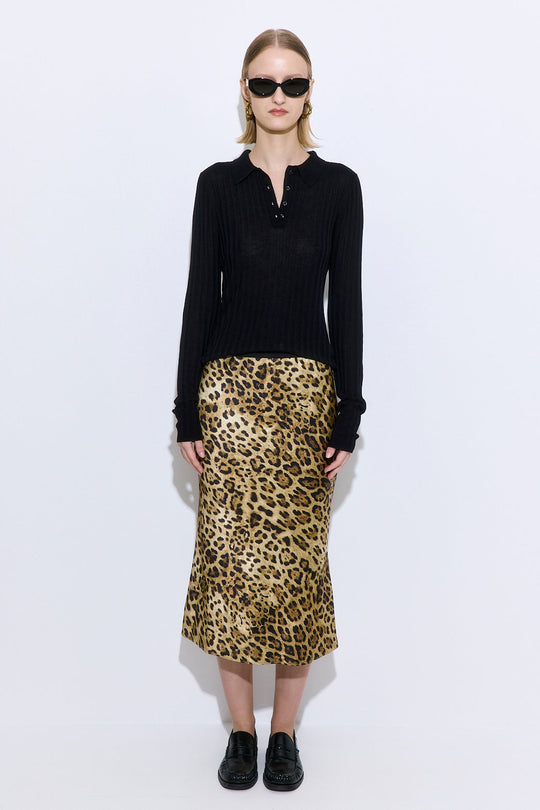 Satin Slip Midi Skirt