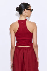 Ribbed Crew Neck Tank Top