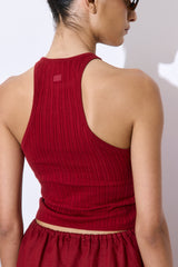 Ribbed Crew Neck Tank Top