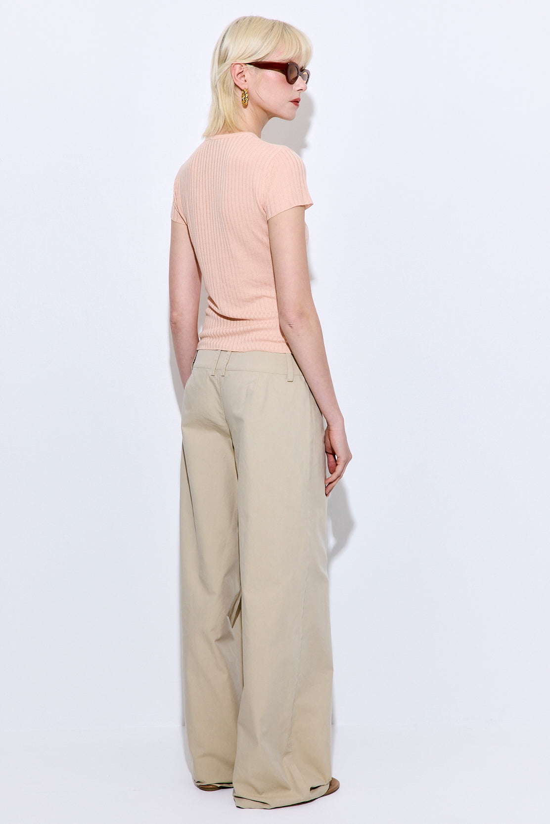 Sheer Ribbed Logo Top