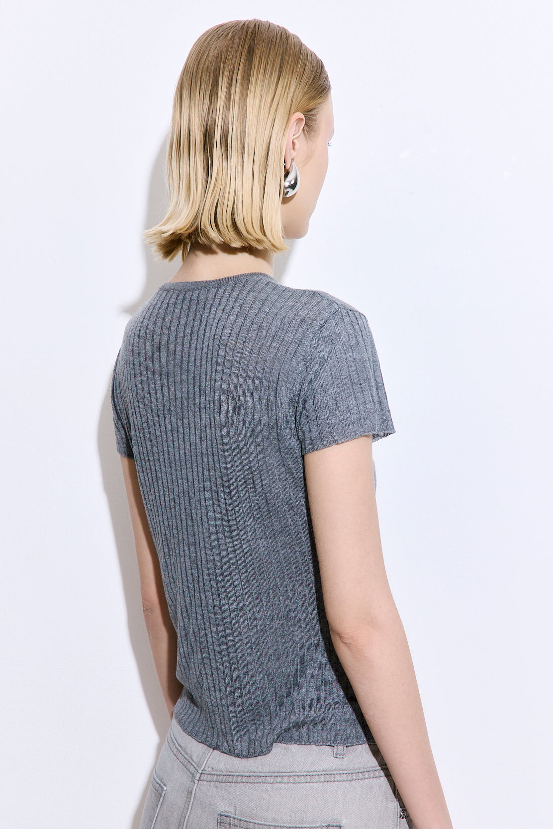 Sheer Ribbed Logo Top - Dé Rococo