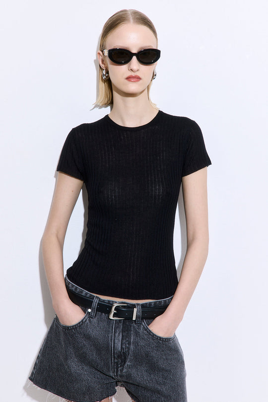 Sheer Ribbed Top - Dé Rococo