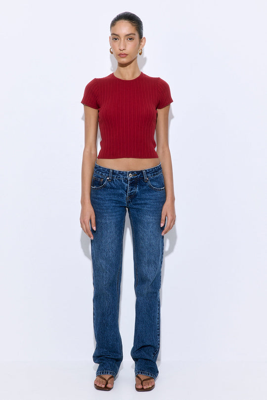 Ribbed Crew Neck Tee - Dé Rococo