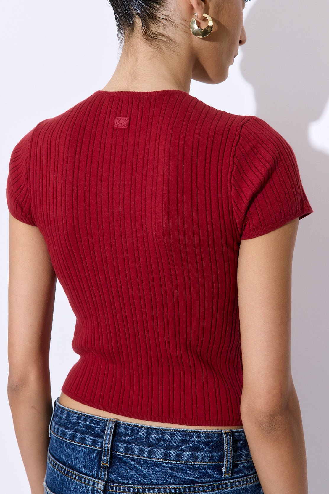 Ribbed Crew Neck Tee