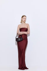 Satin Strapless Maxi Dress