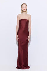 Satin Strapless Maxi Dress
