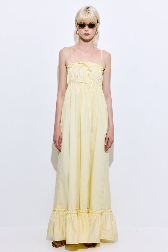 Ruffled Poplin Maxi Dress - Dé Rococo