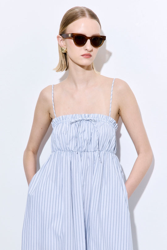 Ruffled Poplin Maxi Dress - Dé Rococo