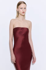 Satin Strapless Maxi Dress