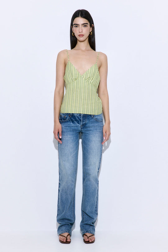 Gathered Neck Linen Camisole - Dé Rococo