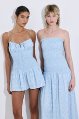 Shirred Strapless Maxi Dress