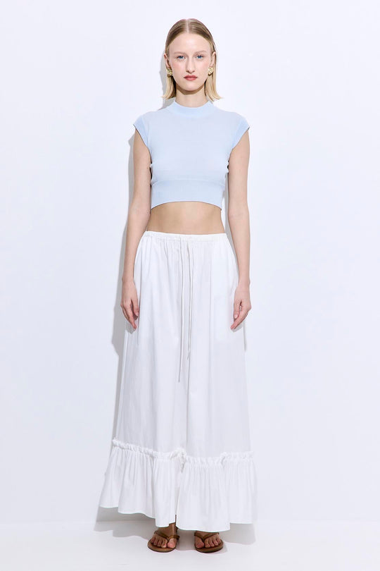 Ruffled Poplin Maxi Skirt - Dé Rococo
