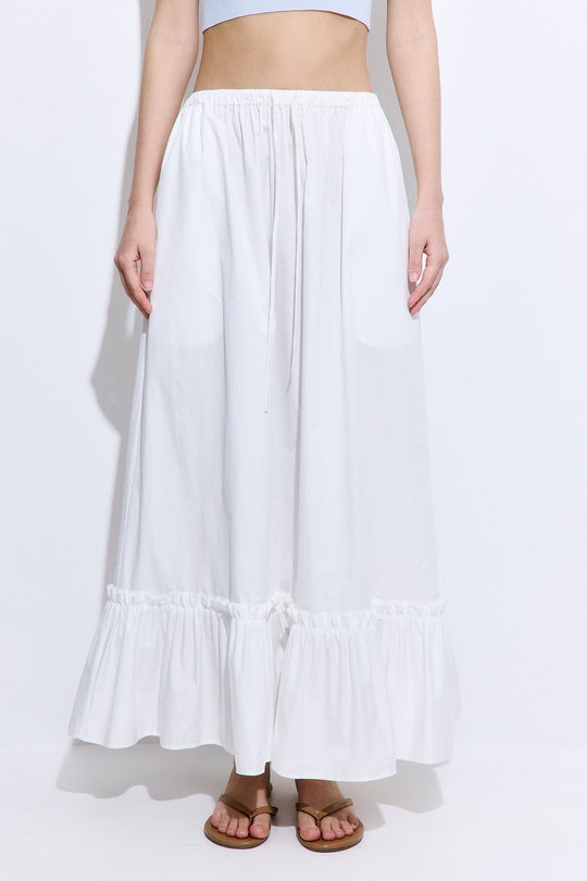 Ruffled Poplin Maxi Skirt - Dé Rococo