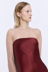 Satin Strapless Maxi Dress