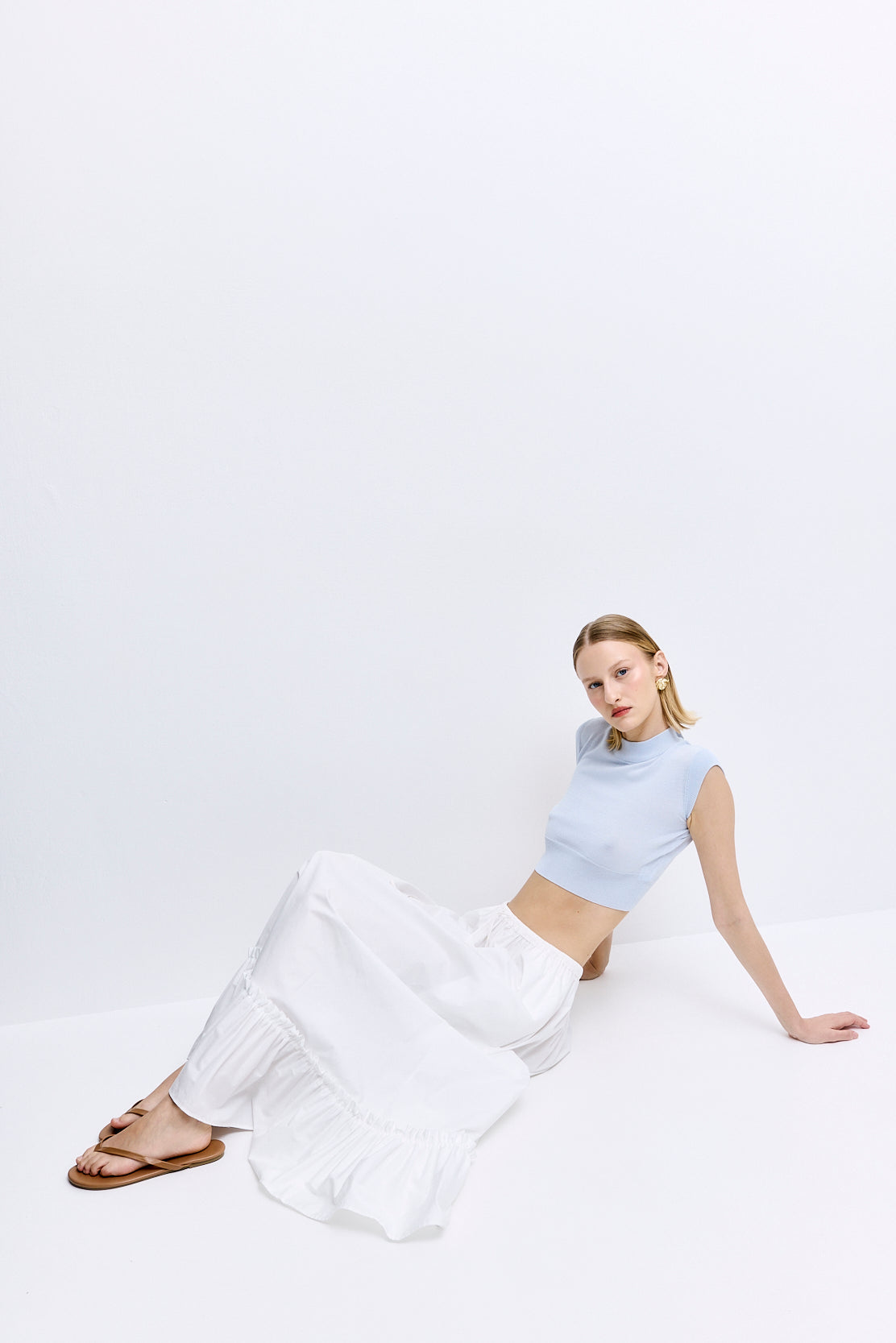 Ruffled Poplin Maxi Skirt - Dé Rococo